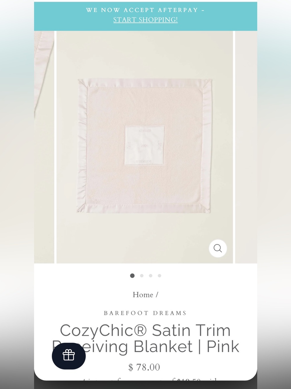 Barefoot Dreams Baby receiving blanket